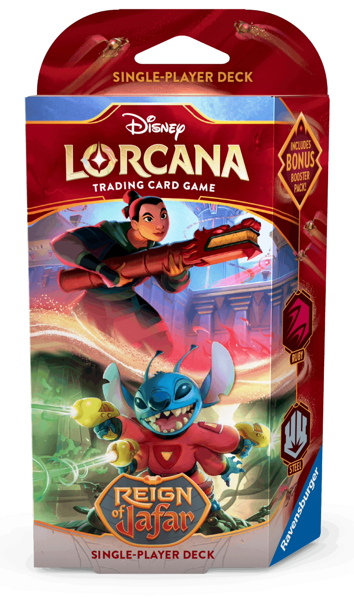 Disney Lorcana: Reign of Jafar Starter Deck - Ruby & Steel (Mulan & Stitch) Pre-order