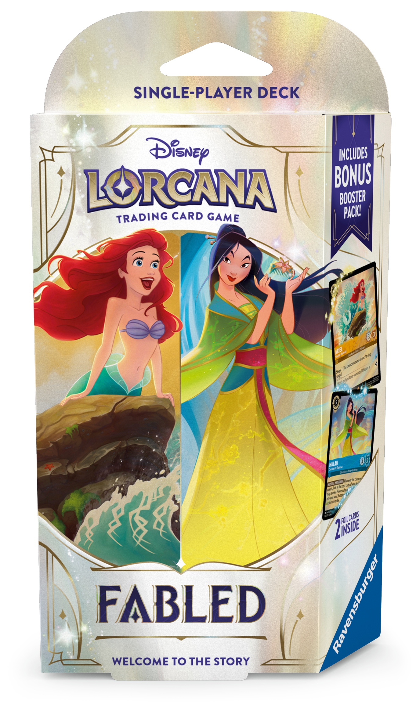 Disney Lorcana: Fabled Starter Deck - Amber & Sapphire (Arial & Mulan)