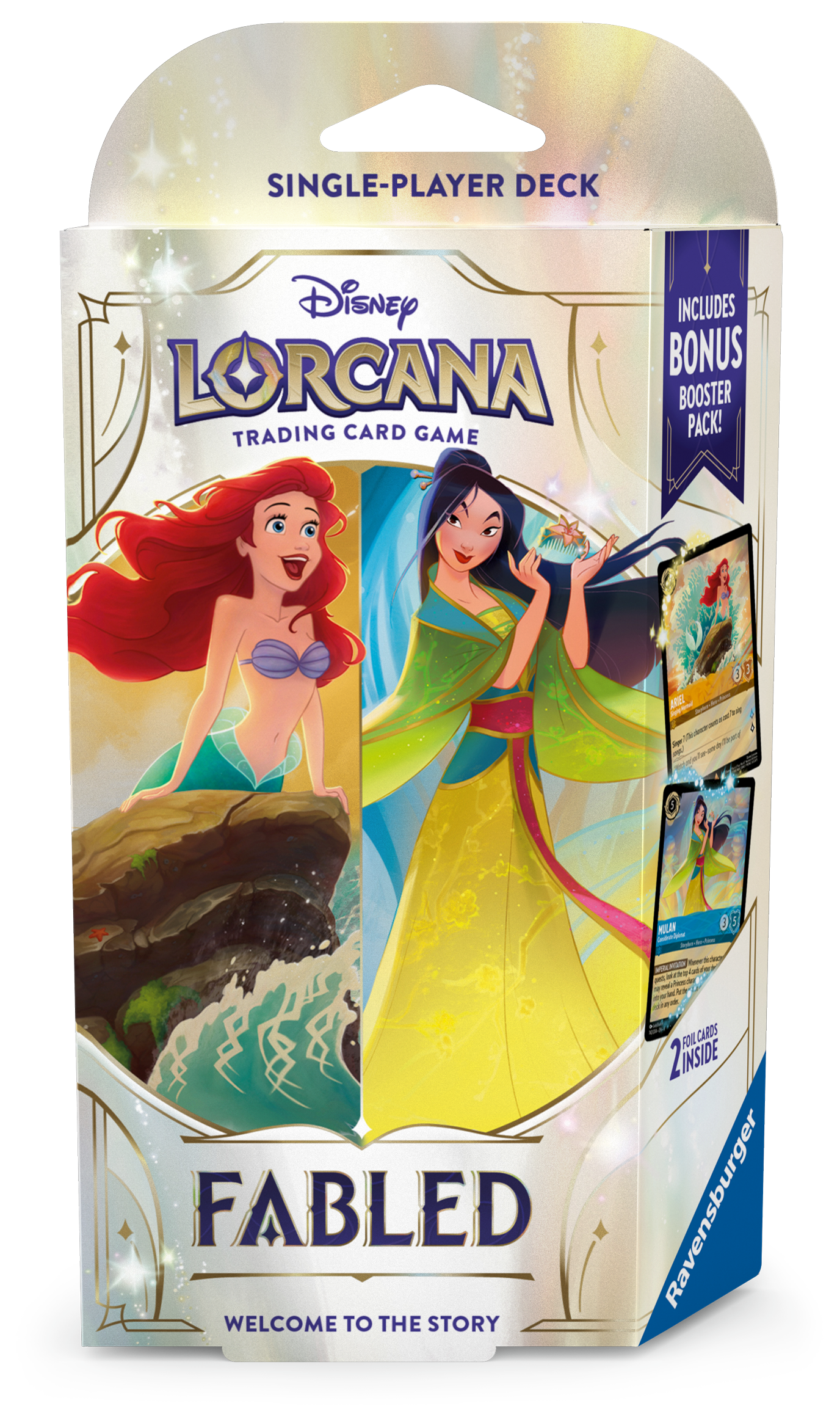 Disney Lorcana: Fabled Starter Deck - Amber & Sapphire (Arial & Mulan) PRE ORDER