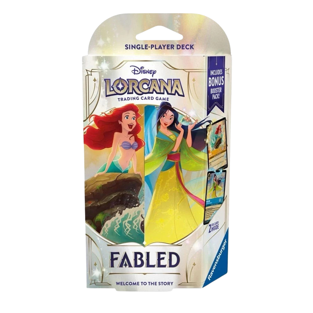 Disney Lorcana: Fabled Starter Deck - Amber & Sapphire (Arial & Mulan)