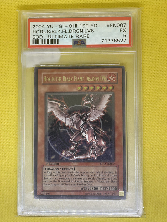 Horus The Black Flame Dragon LV6 SOD-EN007 Ultimate Rare 1st Edition PSA 5