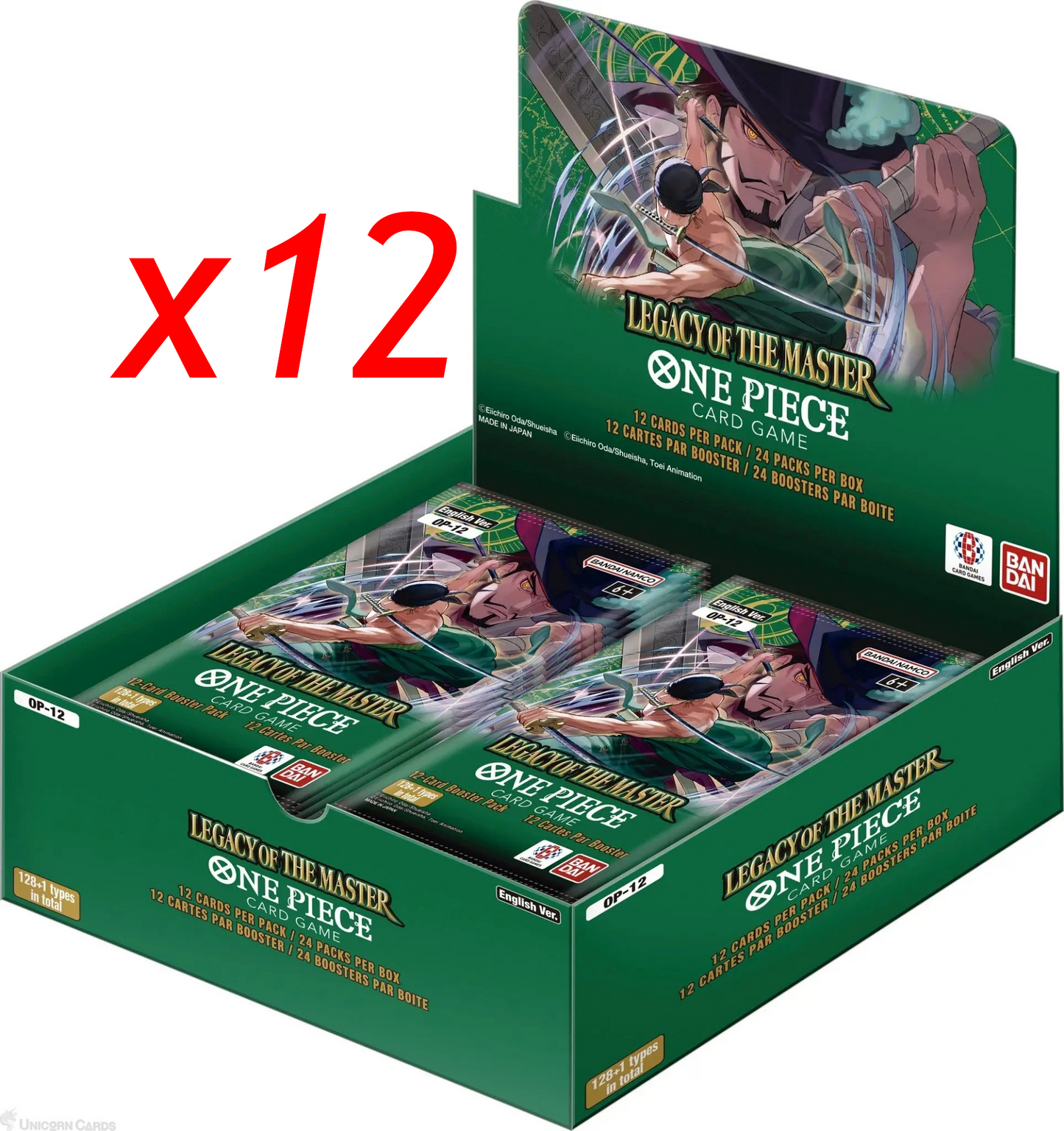 One Piece Card Game: Booster Box CASE (12 Booster Boxes) Legacy of the Master (OP-12) Release PRE ORDER