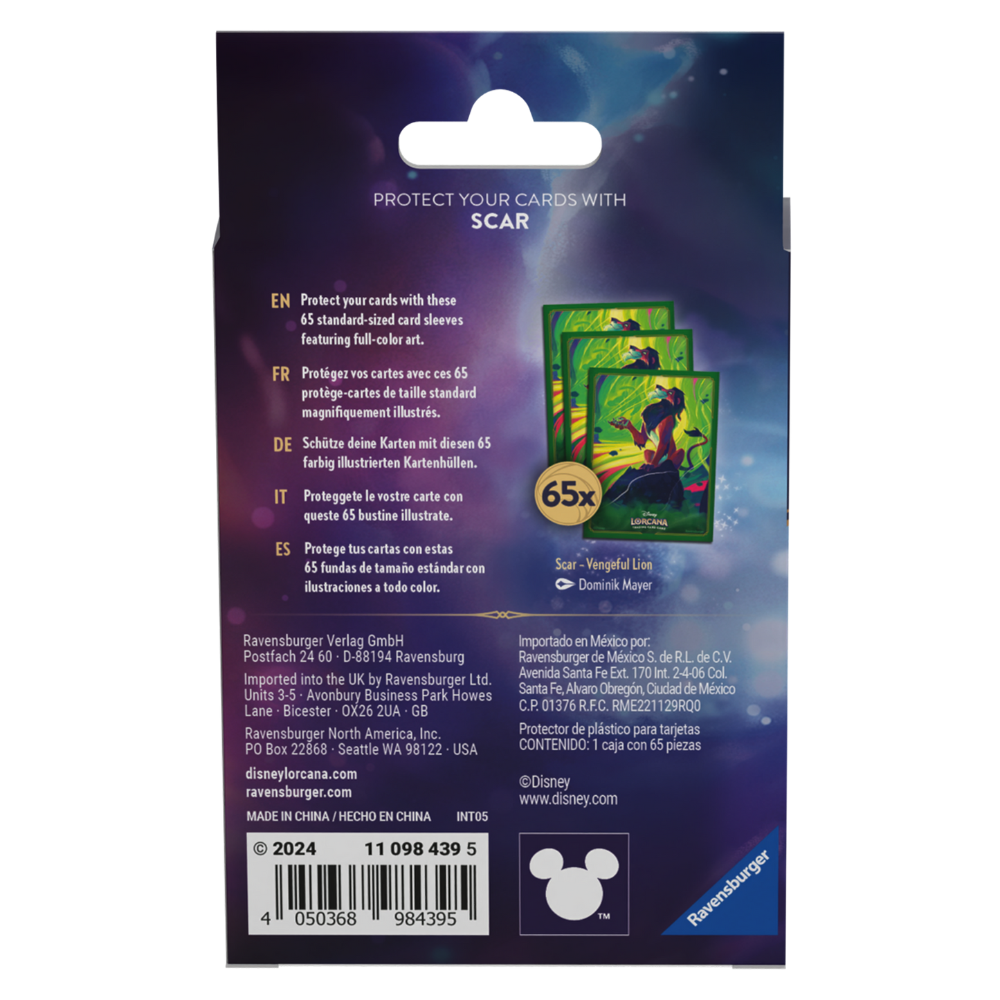 Disney Lorcana: Azurite Sea Card Sleeves - Scar