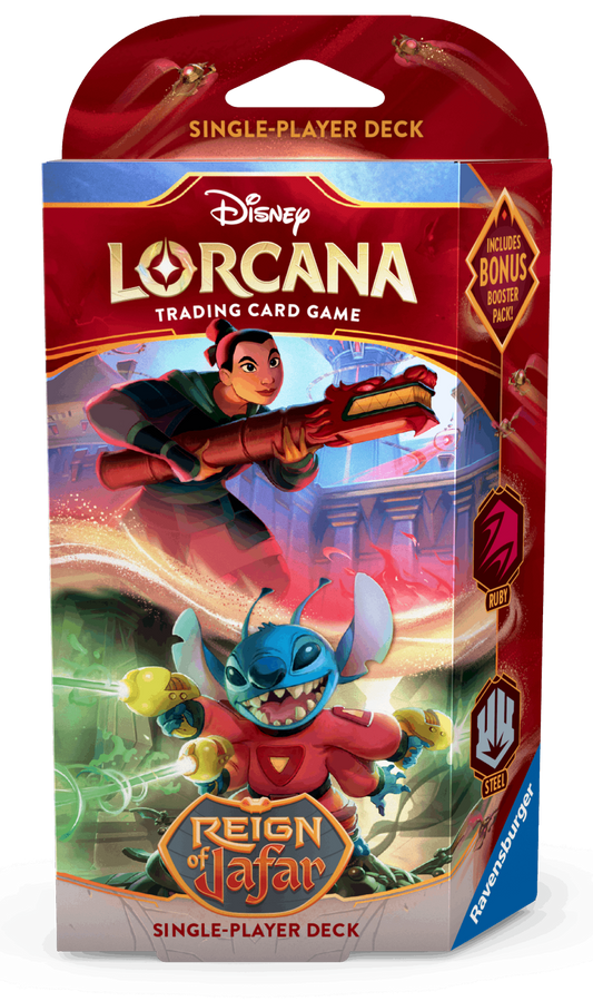Disney Lorcana: Reign of Jafar Starter Deck - Ruby & Steel (Mulan & Stitch) Pre-order