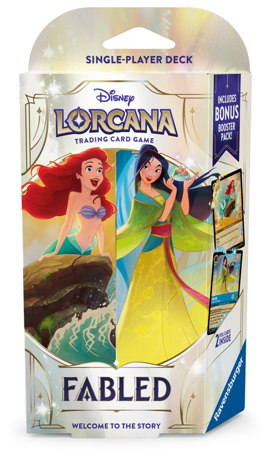 Disney Lorcana: Fabled Starter Deck - Amber & Sapphire (Arial & Mulan) PRE ORDER
