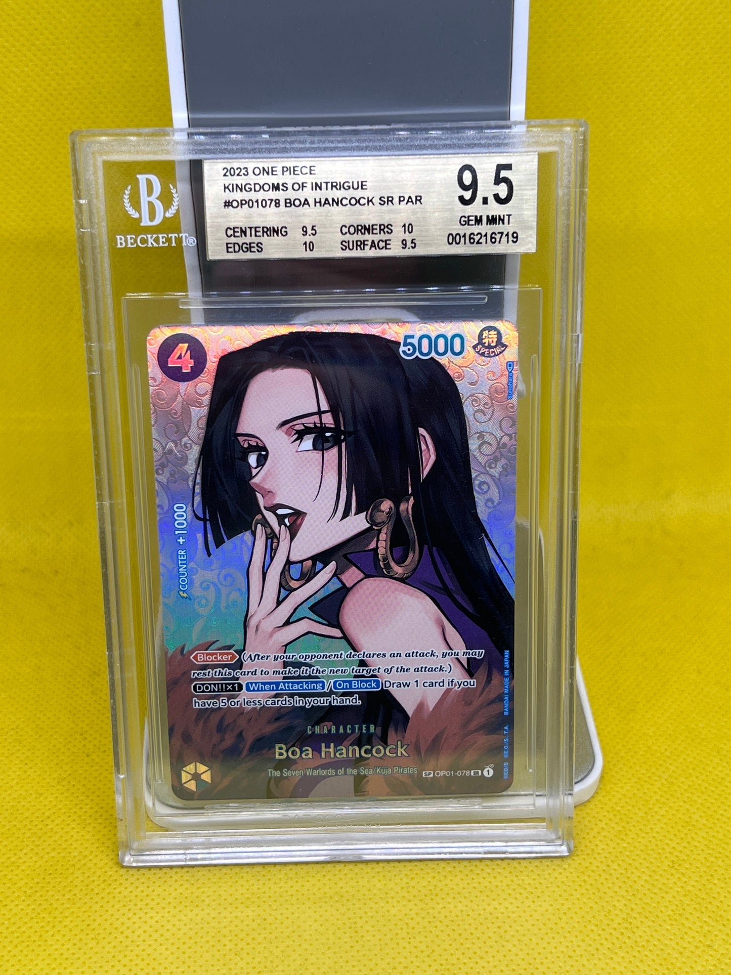 Boa Hancock OP01-078 Special Art Kingdom of Intrigue BGS 9.5