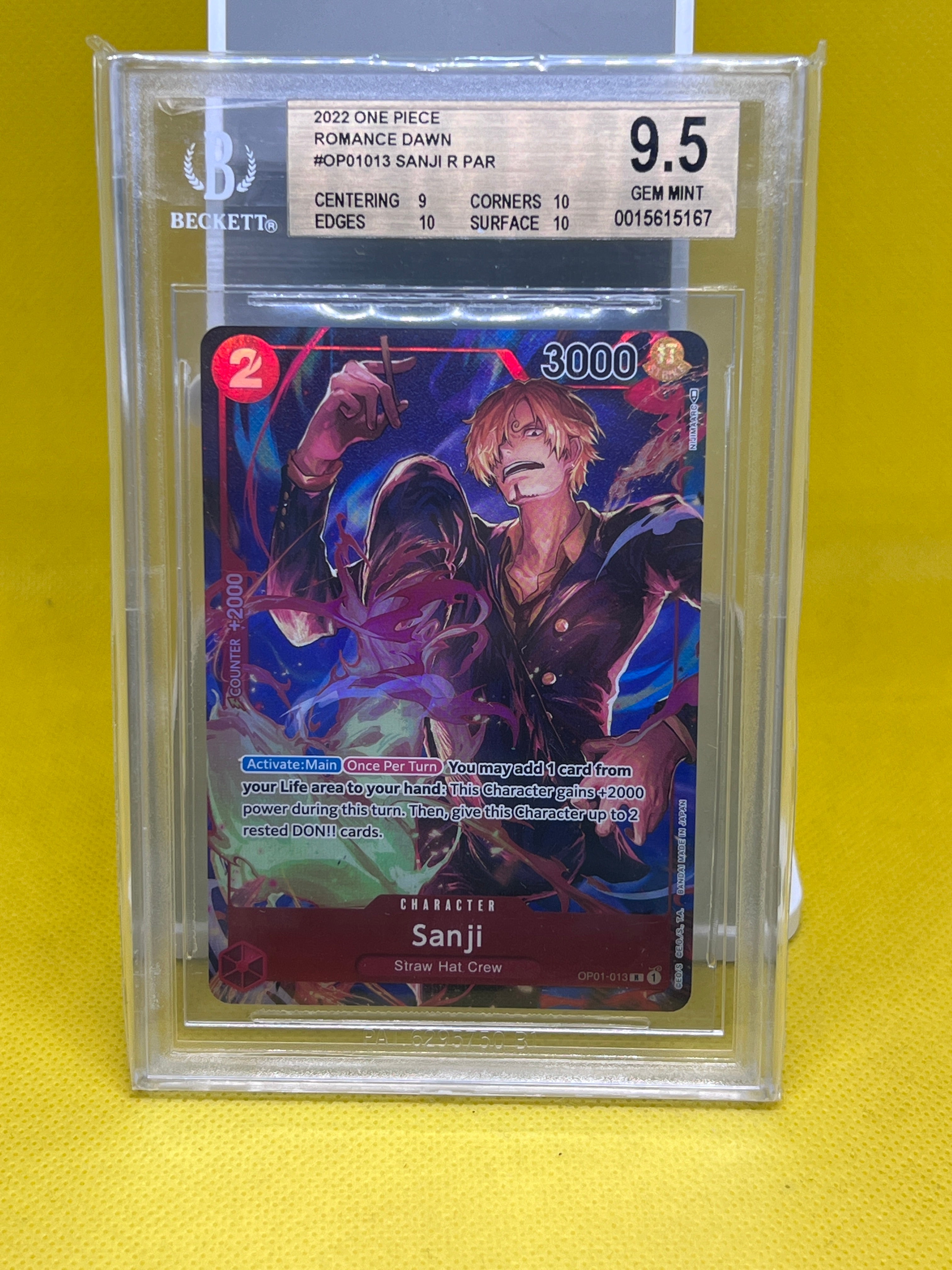 Sanji OP01-013 Rare Alt Art Romance Dawn BGS 9.5 – Trident Cards