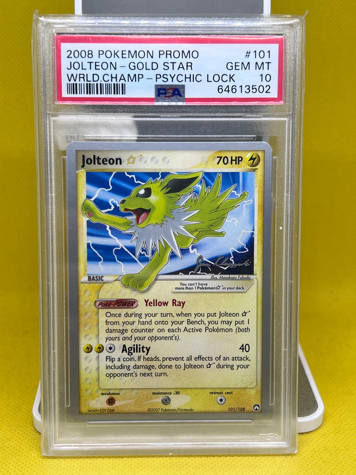 Jolteon Gold Star 101/108 World Champion Deck PSA 10 Low Pop