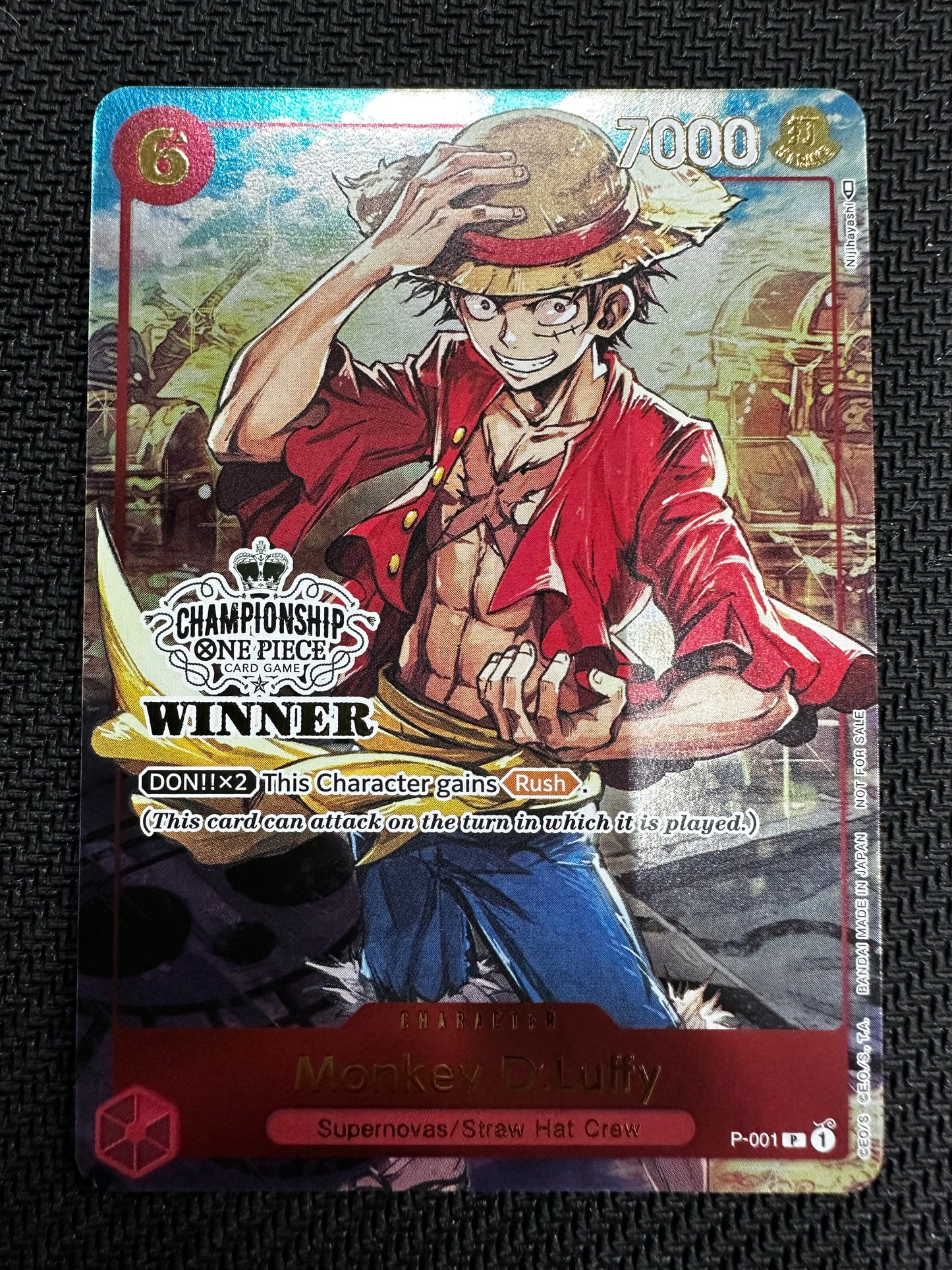 Monkey D Luffy P-001 Store Championship Winner One Piece