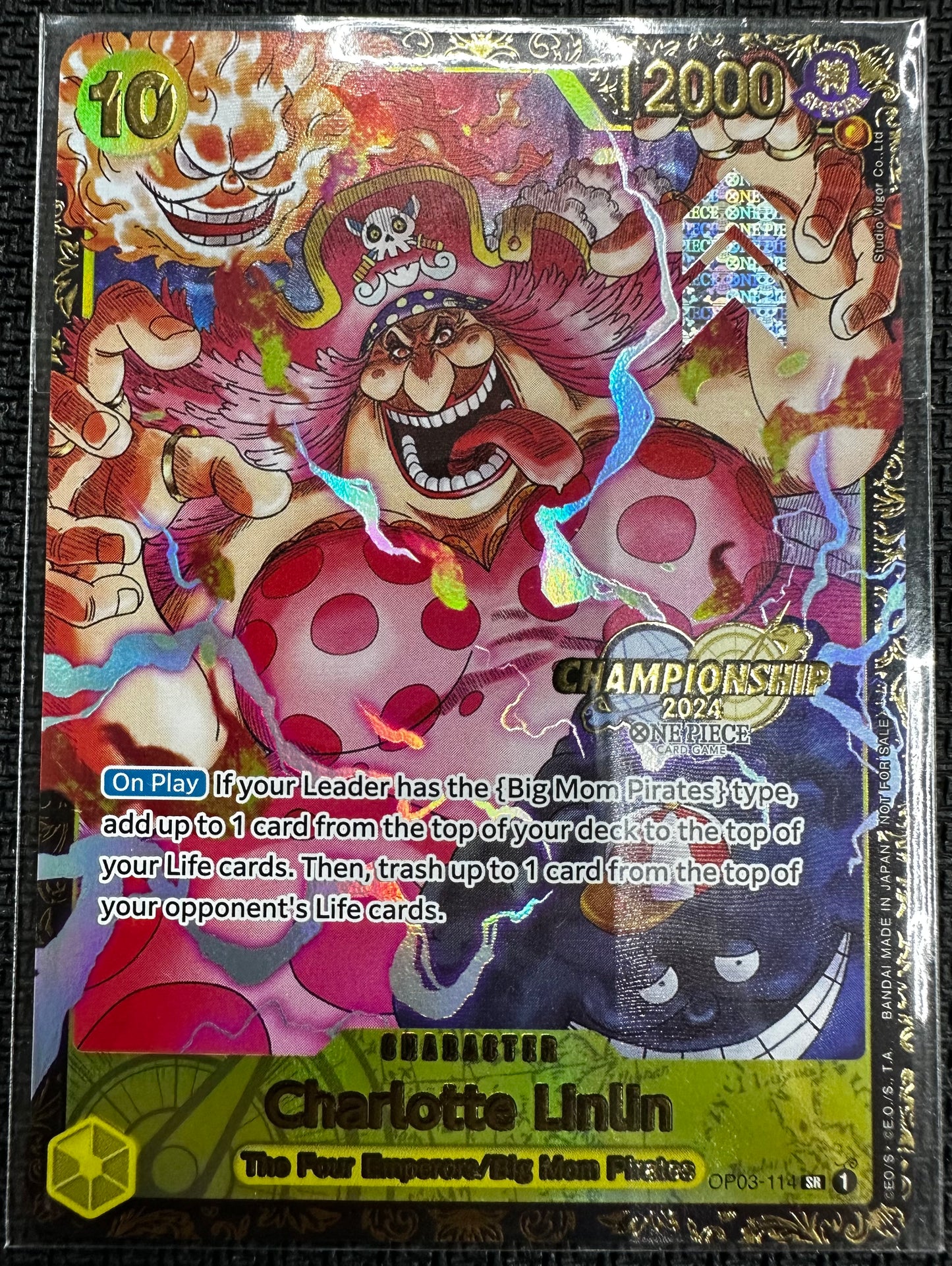 Charlotte Linlin OP03-114 SR Championship Prize Card Top 8 One Piece - Sealed