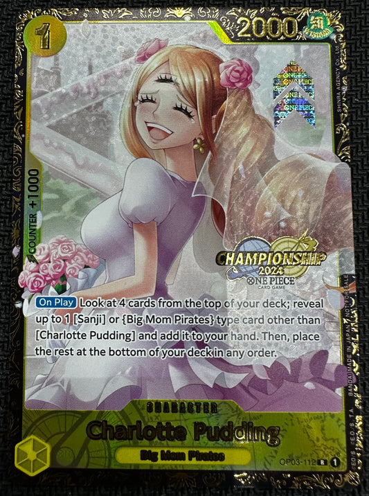 Charlotte Pudding OP03-112 R Championship Prize Card Top 64 One Piece Unsealed - LP