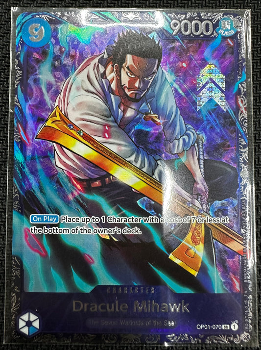 Dracule Mihawk OP01-070 Treasure Cup Prize Card Top 8 One Piece - Sealed