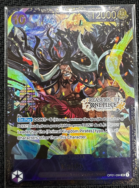 Kaido OP01-094 SR Treasure Cup Prize Card Top 8 One Piece - Sealed