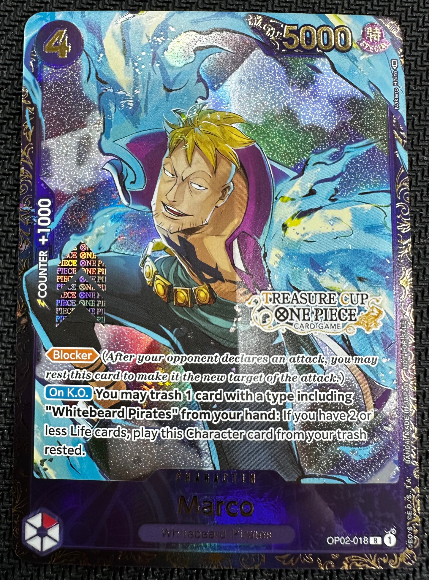 Marco OP02-018 R Treasure Cup Prize Card Top 64 One Piece - UnSealed