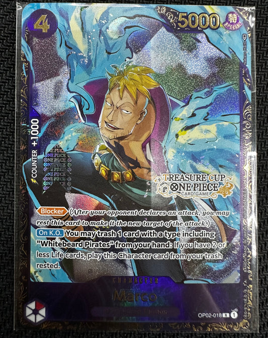 Marco OP02-018 R Treasure Cup Prize Card Top 64 One Piece - Sealed