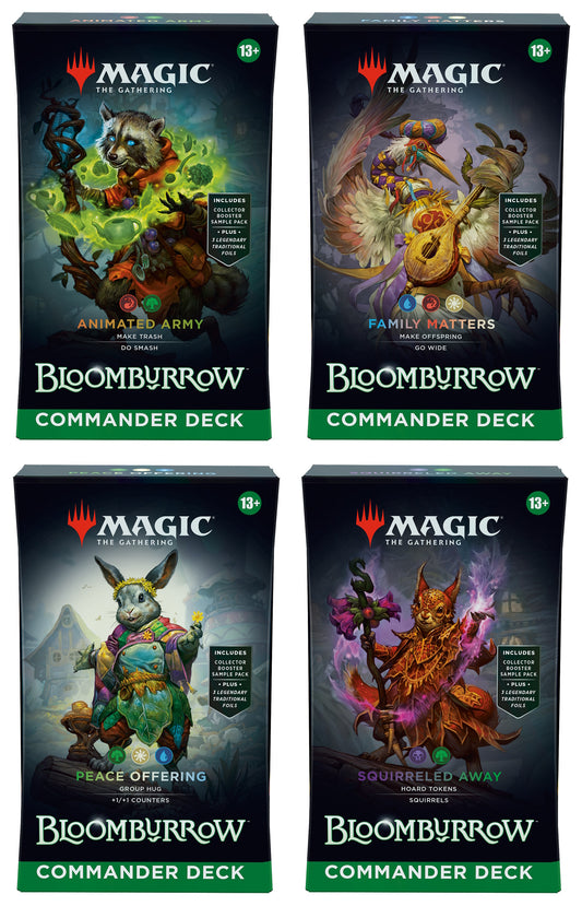 Magic The Gathering: Bloomburrow Commander Deck - Set of 4