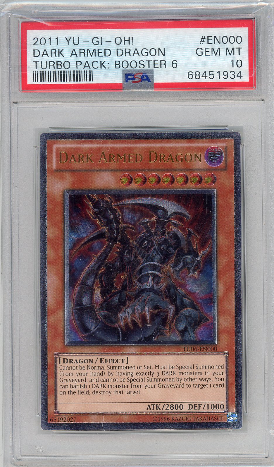 Dark Armed Dragon Ultimate Rare EU Print TU06-EN000 PSA 10 Yu-Gi-Oh!