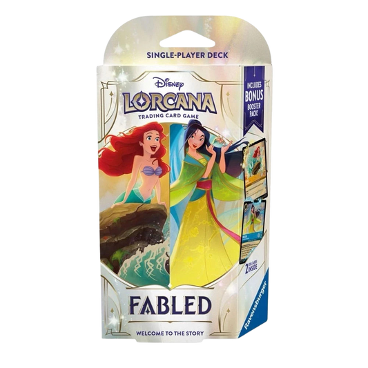 Disney Lorcana: Fabled Starter Deck - Amber & Sapphire (Arial & Mulan)