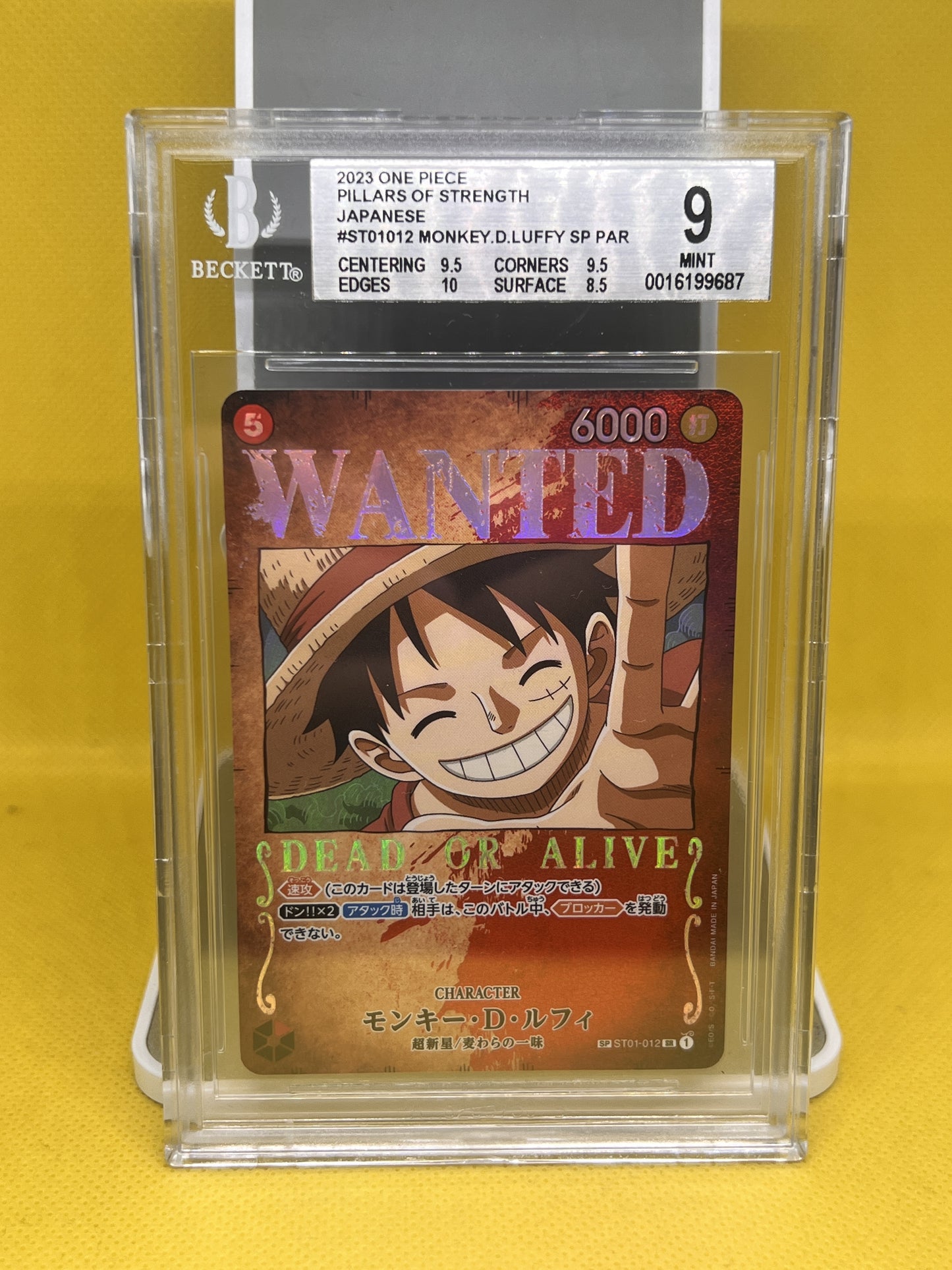 Monkey.D.Luffy Wanted Art ST01-012 Japanese BGS 9