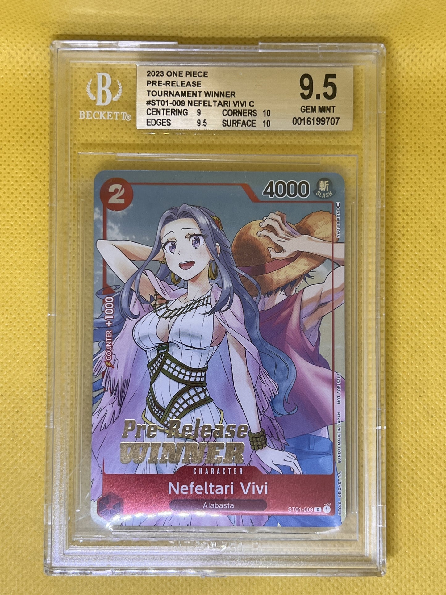 Nefeltari Vivi ST01-009 OP-03 Pre-Release Winner BGS 9.5