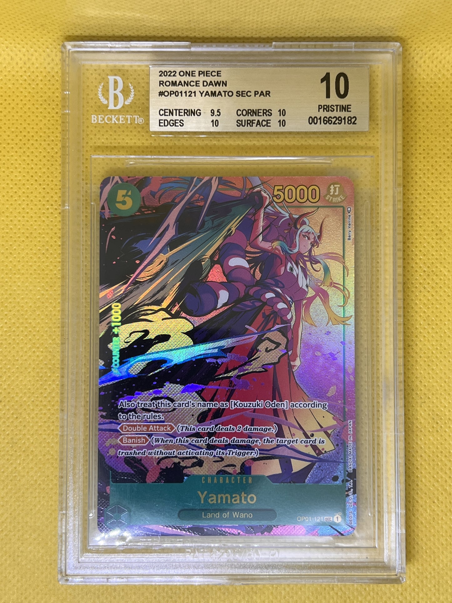 Yamato OP01-121 Secret Rare Alt Art Romance Dawn BGS 10