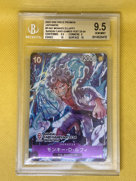 Monkey.D.Luffy P-041 Japanese World Battle Fest 2023-2024 Promo BGS 9.5